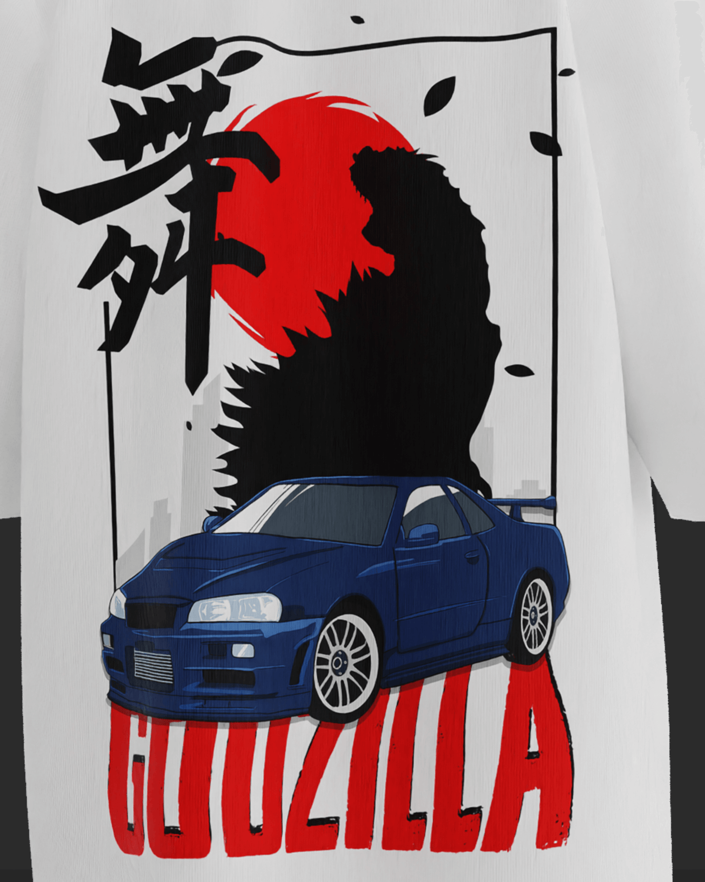 Streetwear-Inspired Godzilla Premium Oversized GTR Car T-shirt