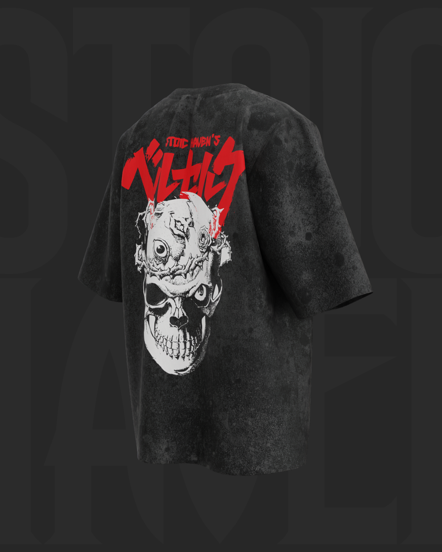 SKULL BERSERK • ACID WASHED OVERSIZED T-SHIRT