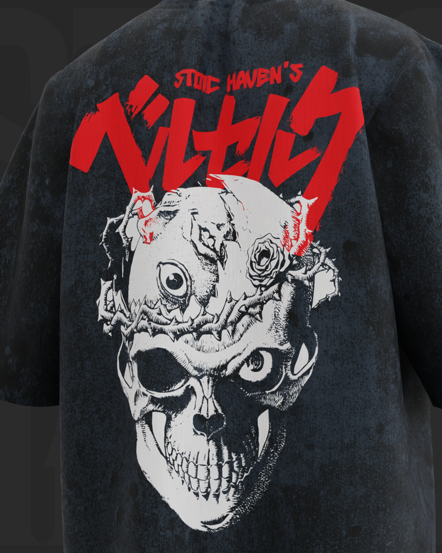 SKULL BERSERK • ACID WASHED OVERSIZED T-SHIRT