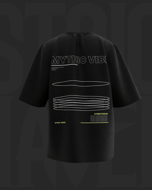 Chic and Comfortable: Mythic Vibe Premium Black Oversized Tee