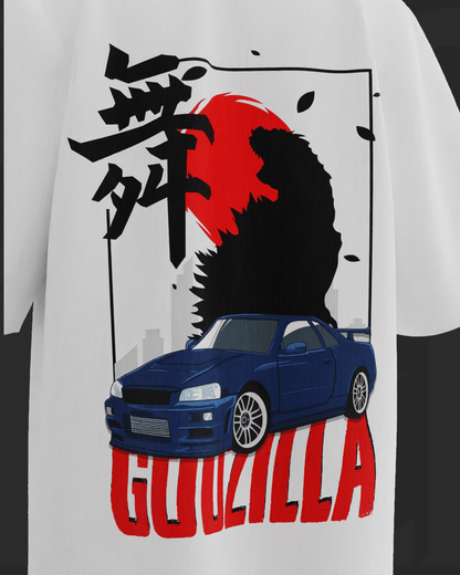  Streetwear-Inspired Godzilla Premium Oversized GTR Car T-shirt