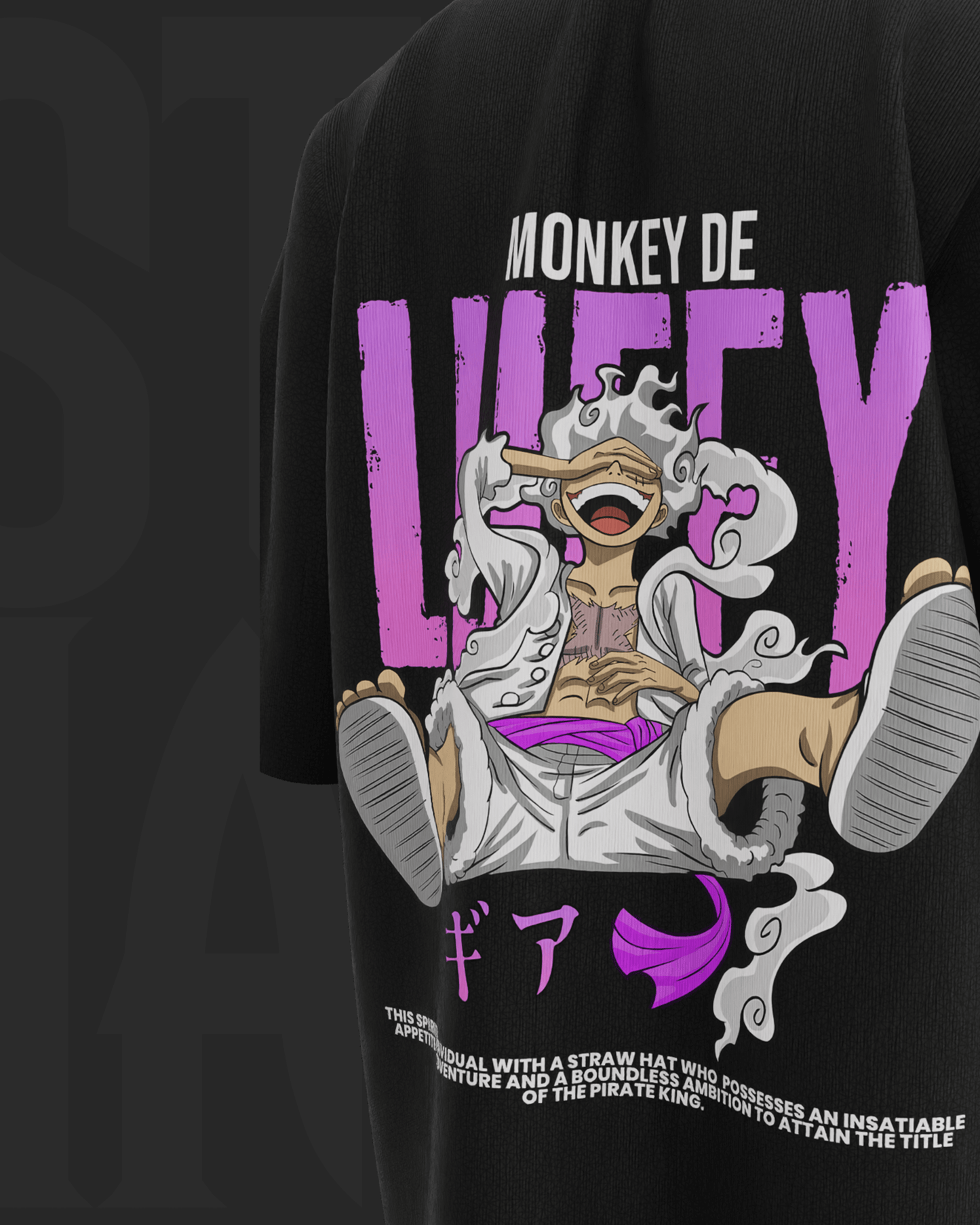 Monkey De Luffy One Piece Premium Anime Oversized T-Shirt