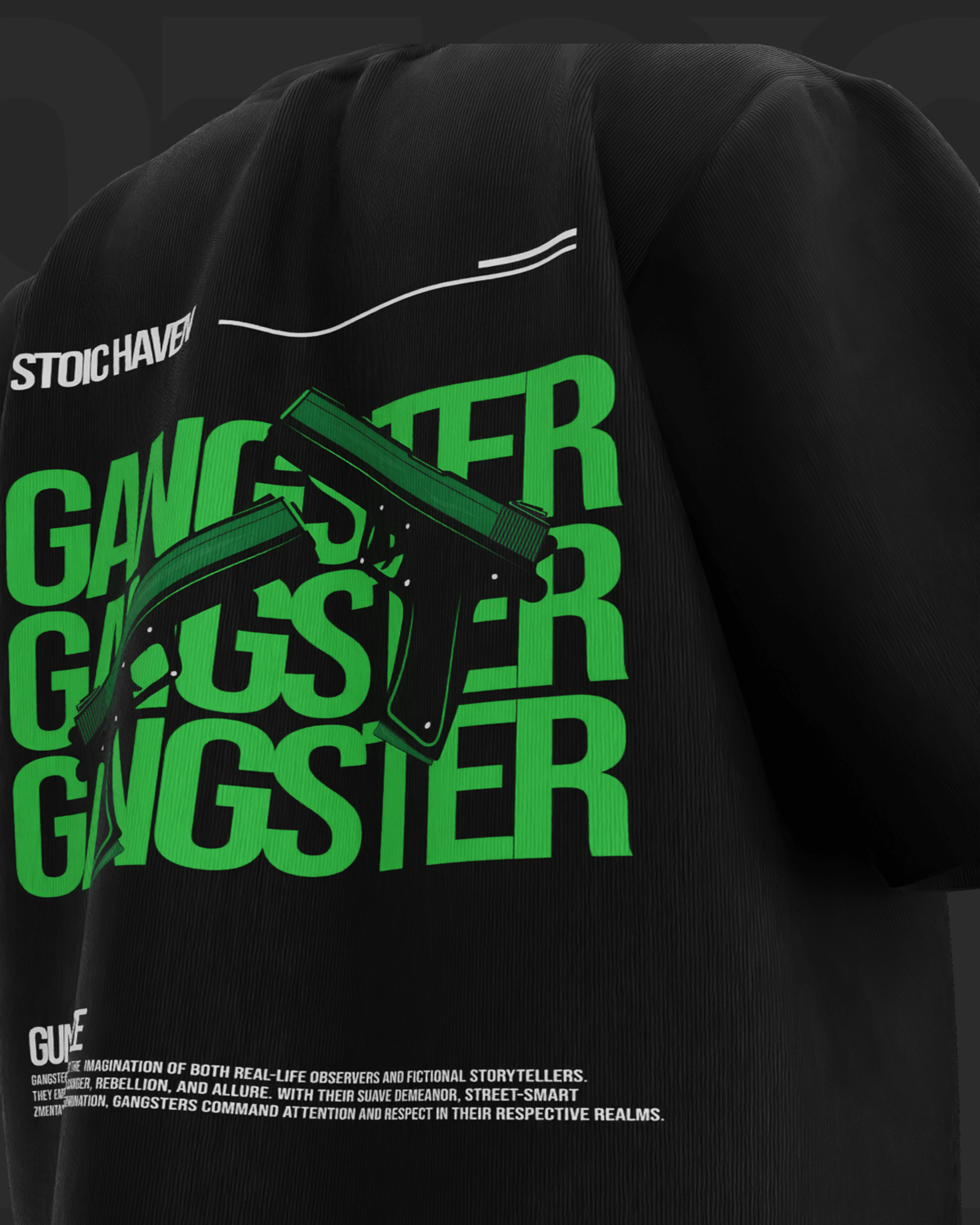 Streetwear-Inspired Gangster Guns Premium Oversized T-shirt Stoic Haven