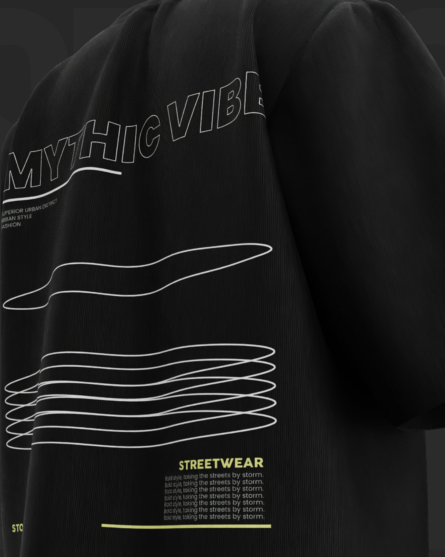 Chic and Comfortable: Mythic Vibe Premium Black Oversized Tee