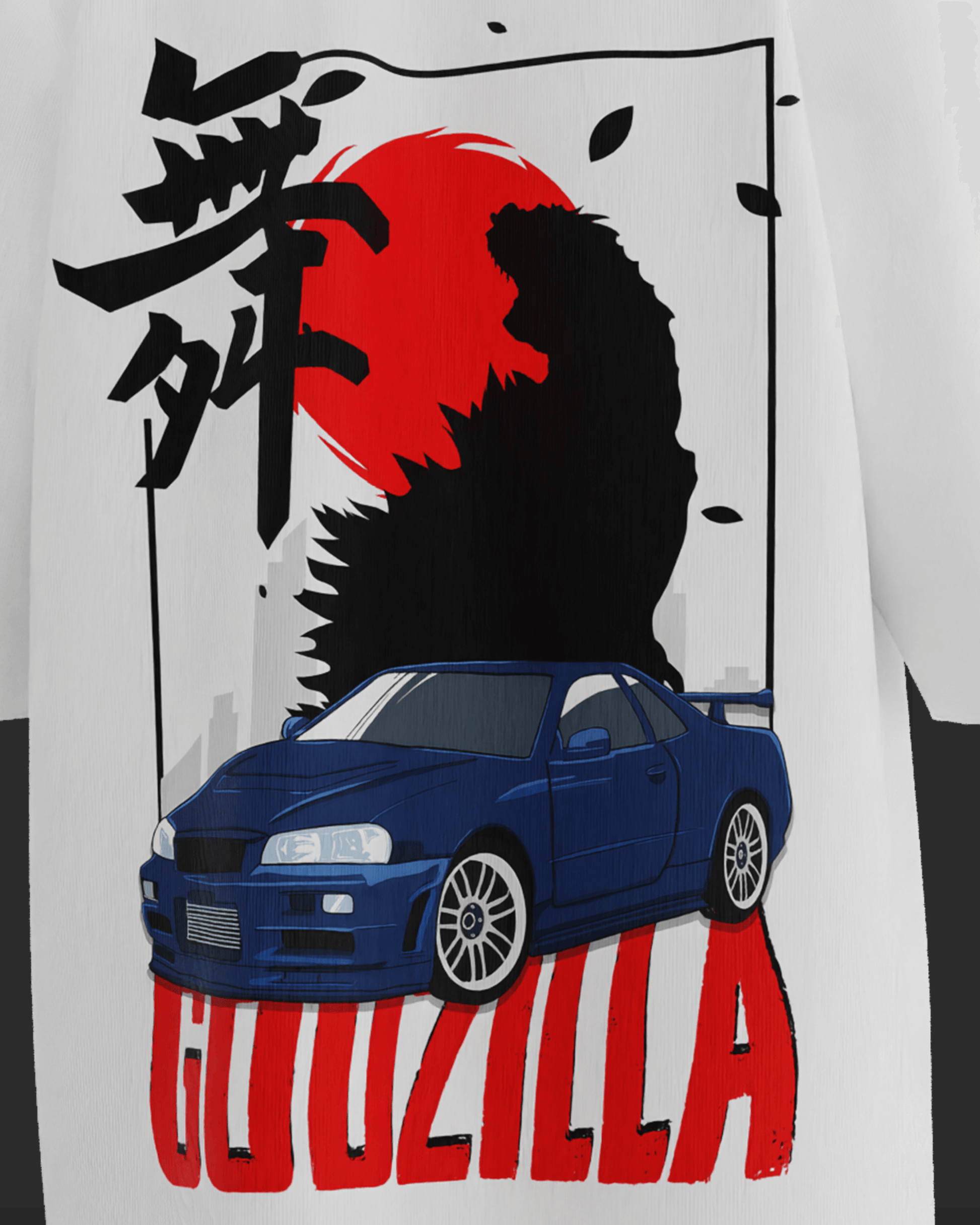  Streetwear-Inspired Godzilla Premium Oversized GTR Car T-shirt