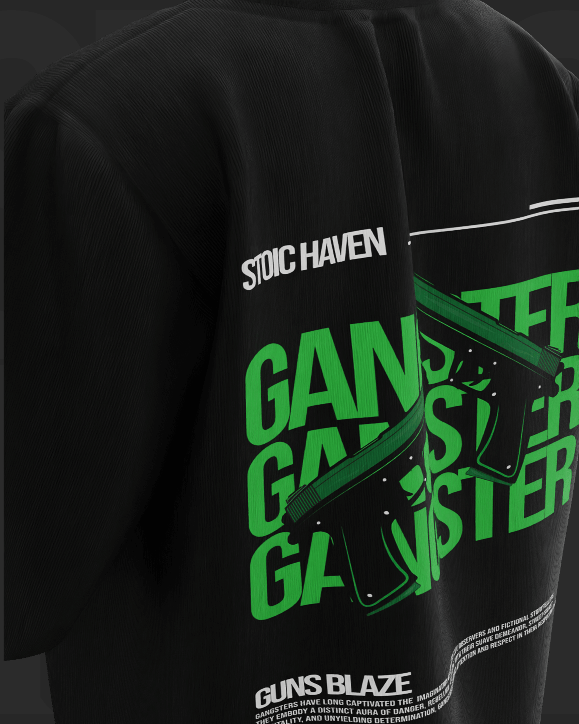 Streetwear-Inspired Gangster Guns Premium Oversized T-shirt Stoic Haven